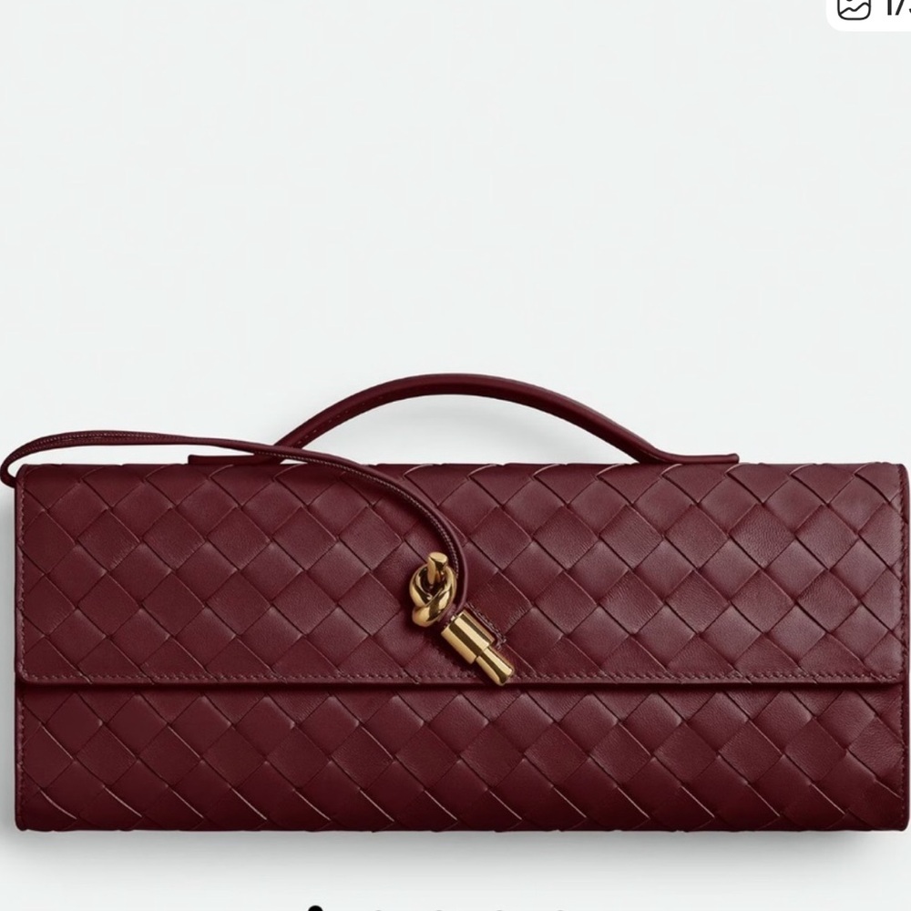Elegant Burgundy Woven Clutch